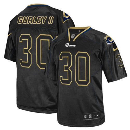 Nike Rams #30 Todd Gurley II Lights Out Black Men's Stitched NFL Elite Jersey - Click Image to Close